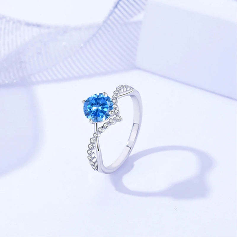 18k White Gold Plated Diamond 1.0CT Round Moissanite Ring | Mix Mix Style [Hot Seller]-Mix MIx Style