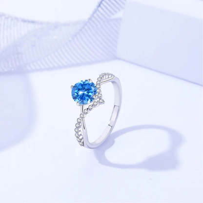 18k White Gold Plated Diamond 1.0CT Round Moissanite Ring | Mix Mix Style [Hot Seller]-Mix MIx Style