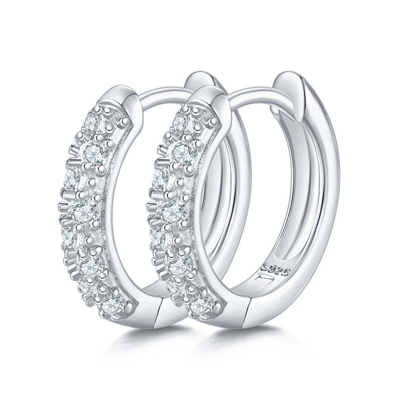 SGARIT Fine Jewelry 925 Sterling Silver 0.27CT Moissanite Hoop Earrings VVS1D Women Diamond Earrings-Mix MIx Style