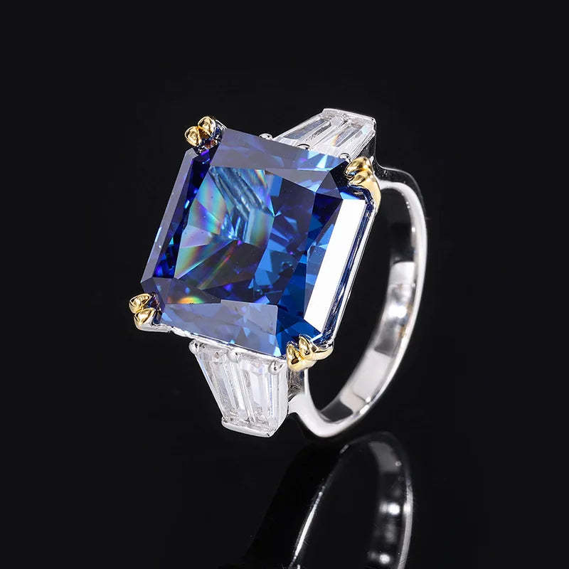 Pink Solitarie Cushion Cut Moissanite Diamonds 18k White Gold Luxury Engagement Ring-Mix MIx Style