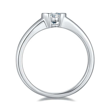 Diamond 0.5CT Moissanite Heart Cut 18k White Gold Plated Ring | Mix Mix Style [Hot Seller]-Mix MIx Style