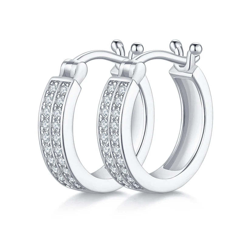 SGARIT Jewellery S925 Silver 0.24CT Moissanite Earrings Fashion Jewelry Double Pave Setting Women Diamond Earrings-Mix MIx Style