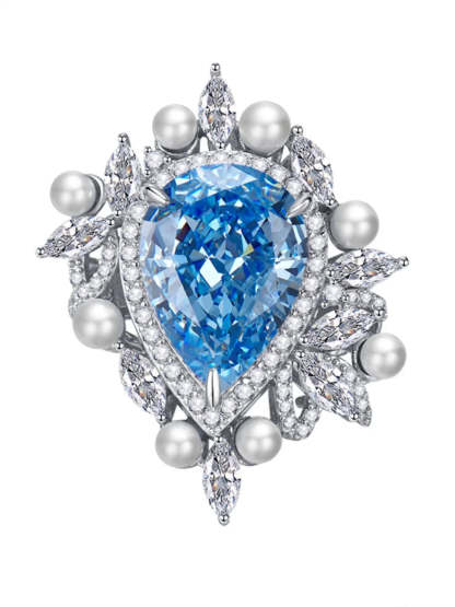 Moissanite Pink And Blue Diamond Ring  Wedding Ring  Mix Mix Style [Hot Seller]-Mix MIx Style