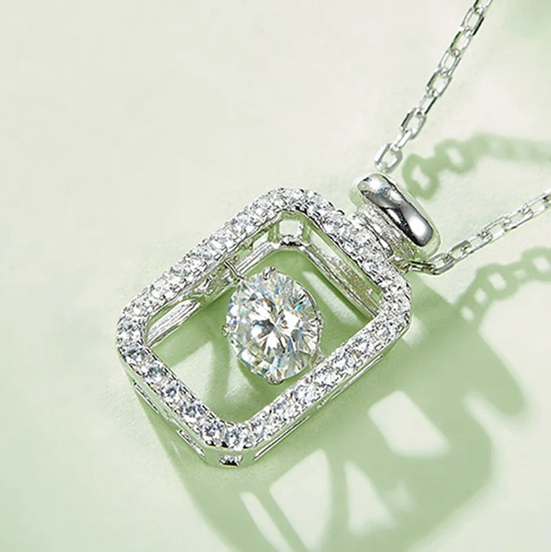 SGARIT S925 Silver Perfume Bottle Diamond Woman Necklace Round Cut D Color Classic Jewelry Moissanite Diamond Necklace Pendant-Mix MIx Style