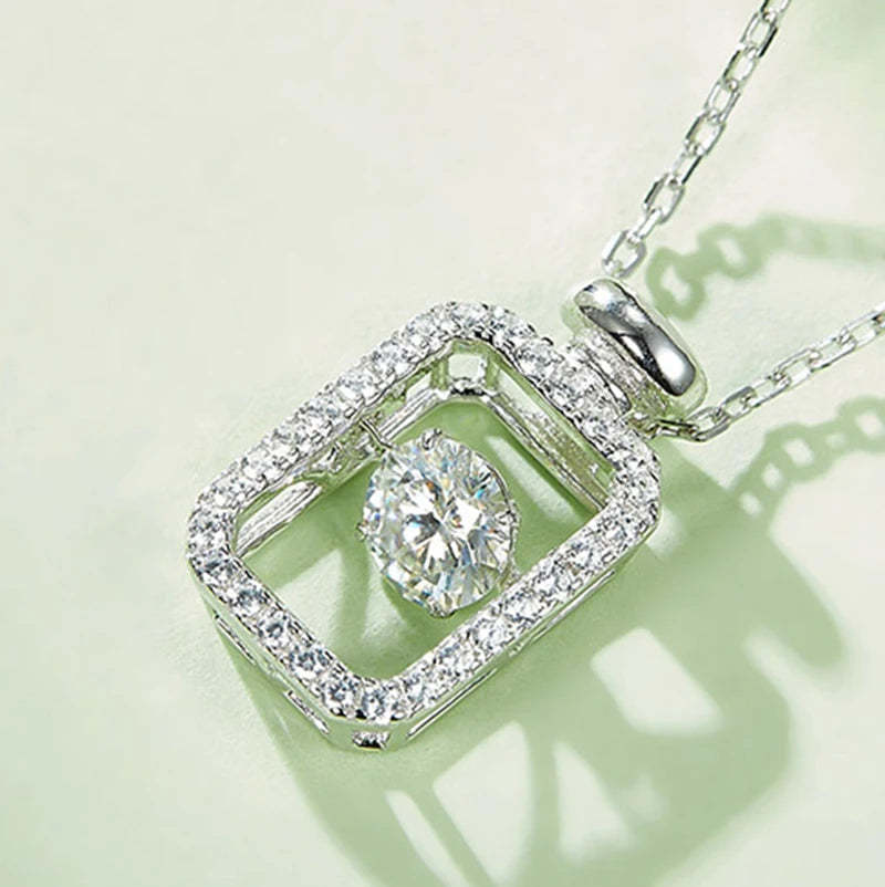 SGARIT S925 Silver Perfume Bottle Diamond Woman Necklace Round Cut D Color Classic Jewelry Moissanite Diamond Necklace Pendant-Mix MIx Style