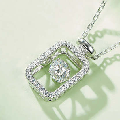 SGARIT S925 Silver Perfume Bottle Diamond Woman Necklace Round Cut D Color Classic Jewelry Moissanite Diamond Necklace Pendant-Mix MIx Style