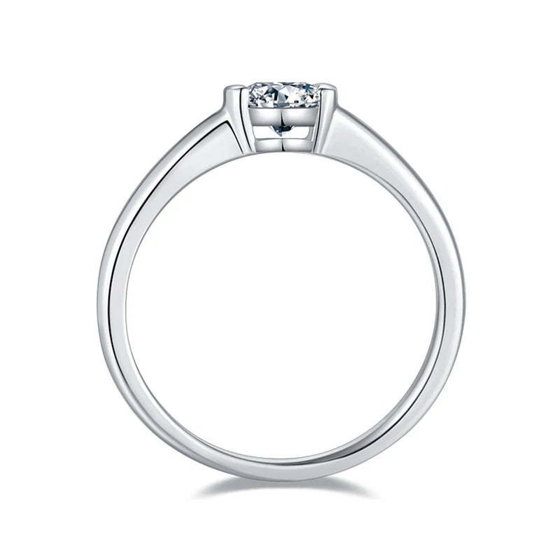 Diamond 0.5CT Moissanite Round Cut 18k White Gold Plated Ring | Mix Mix Style [Hot Seller]-Mix MIx Style