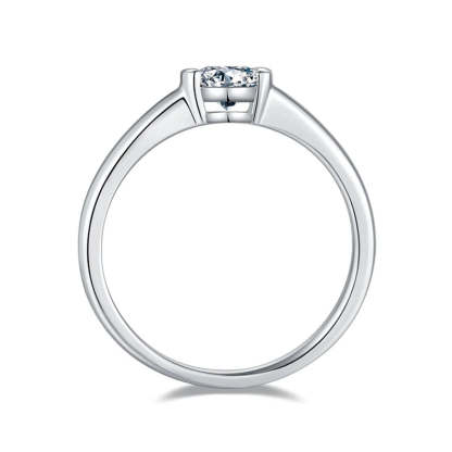 Diamond 0.5CT Moissanite Round Cut 18k White Gold Plated Ring | Mix Mix Style [Hot Seller]-Mix MIx Style