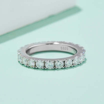 Eternity Band Diamond 2.3CT Moissanite 18k White Gold Plated Ring | Mix Mix Style [Hot Seller]-Mix MIx Style
