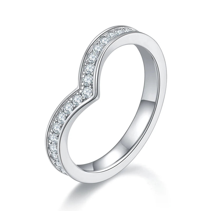 Diamond 0.6CT Moissanite 18k White Gold Plated Eternity Engagement Ring | Mix Mix Style [Hot Seller]-Mix MIx Style