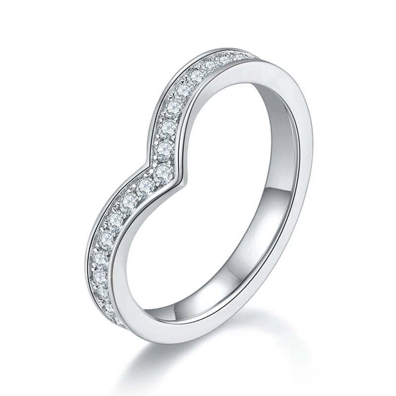 Diamond 0.6CT Moissanite 18k White Gold Plated Eternity Engagement Ring | Mix Mix Style [Hot Seller]-Mix MIx Style