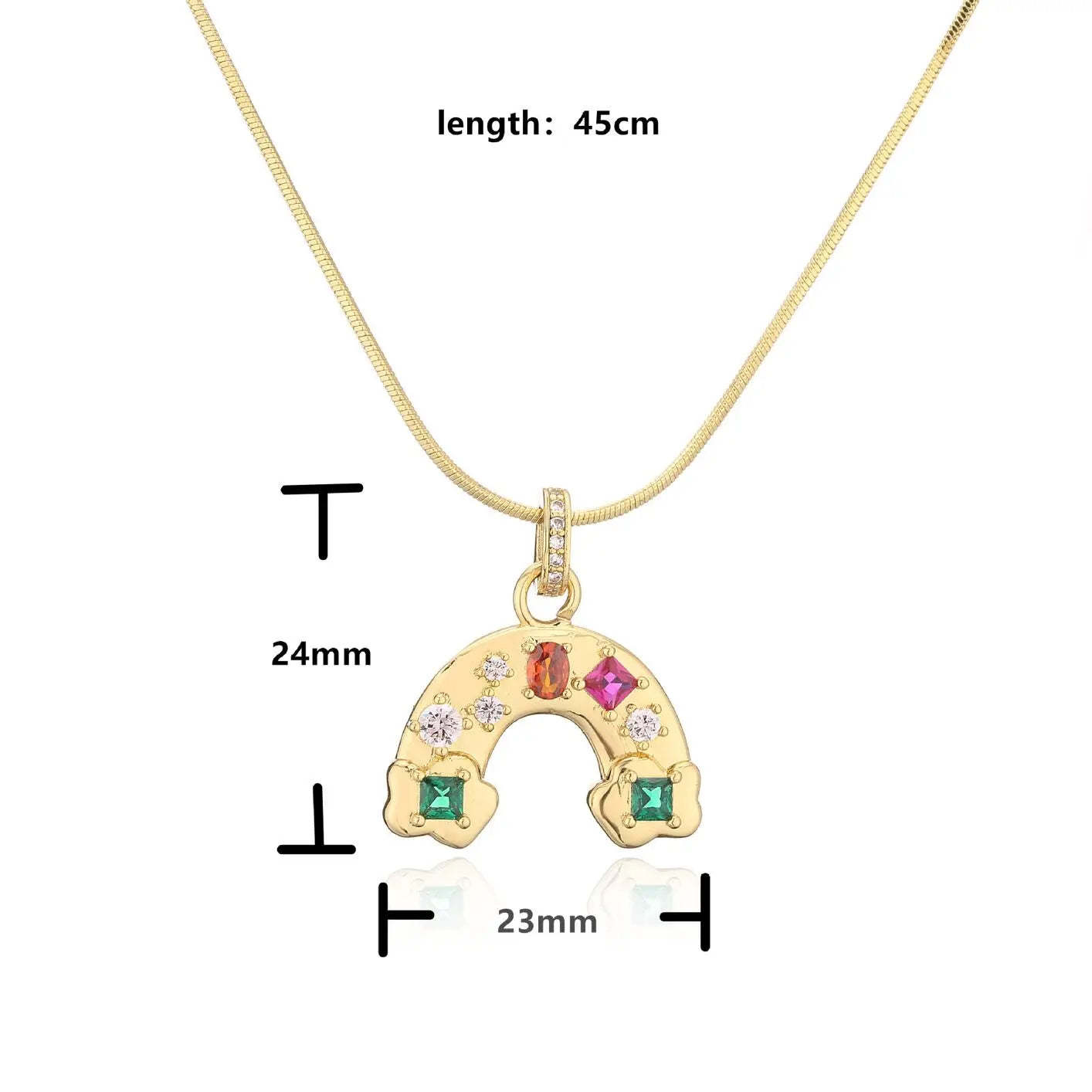 Rainbow Bridge Dazzling Moissanite Diamonds Pendant Luxury 18k White/Vermeil Gold Plated Necklace | Mix Mix Style