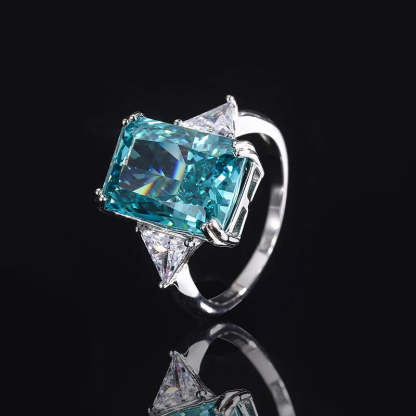 Elegant Green Emerald Pendant Luxury 18k White Gold Plated Necklace & Ring Set | Mix Mix Style-Mix MIx Style