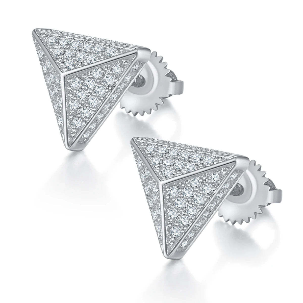 SGARIT Fashion Jewelry Women Stud Earrings 925 Sterling Silver 0.51CT Total VVS1D Moissanite Diamond Triangle Earrings-Mix MIx Style