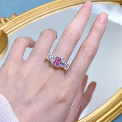 Pink Moissanite Pink Diamond Ring Wedding Rings Bridal Engagement Jewelry Mix Mix Style [Hot Seller]-Mix MIx Style
