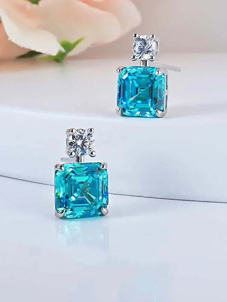 Moissanite Diamond Yellow Asscher Shaped Earrings For Women Mix Mix Style [Hot Seller]-Mix MIx Style