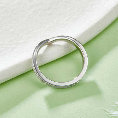 Diamond 0.6CT Moissanite 18k White Gold Plated Eternity Engagement Ring | Mix Mix Style [Hot Seller]-Mix MIx Style