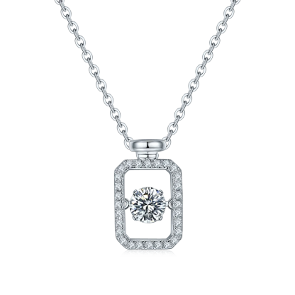 SGARIT S925 Silver Perfume Bottle Diamond Woman Necklace Round Cut D Color Classic Jewelry Moissanite Diamond Necklace Pendant-Mix MIx Style