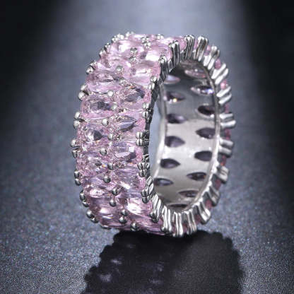 Emmaya Hot Sale Shiny Zirconia Ring With Three Colors Choice For Women&Girls Charming Dress-Up Noble Jewelry