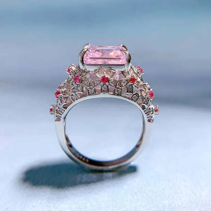 Pink Moissanite Pink Diamond  Ring Wedding Rings Bridal Engagement Jewelry Mix Mix Style [Hot Seller]-Mix MIx Style