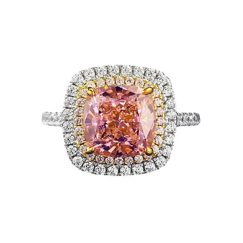 Romantic Pink Moissanite Diamond Ring Wedding Rings Bridal Engagement Jewelry Mix Mix Style [Hot Seller]-Mix MIx Style