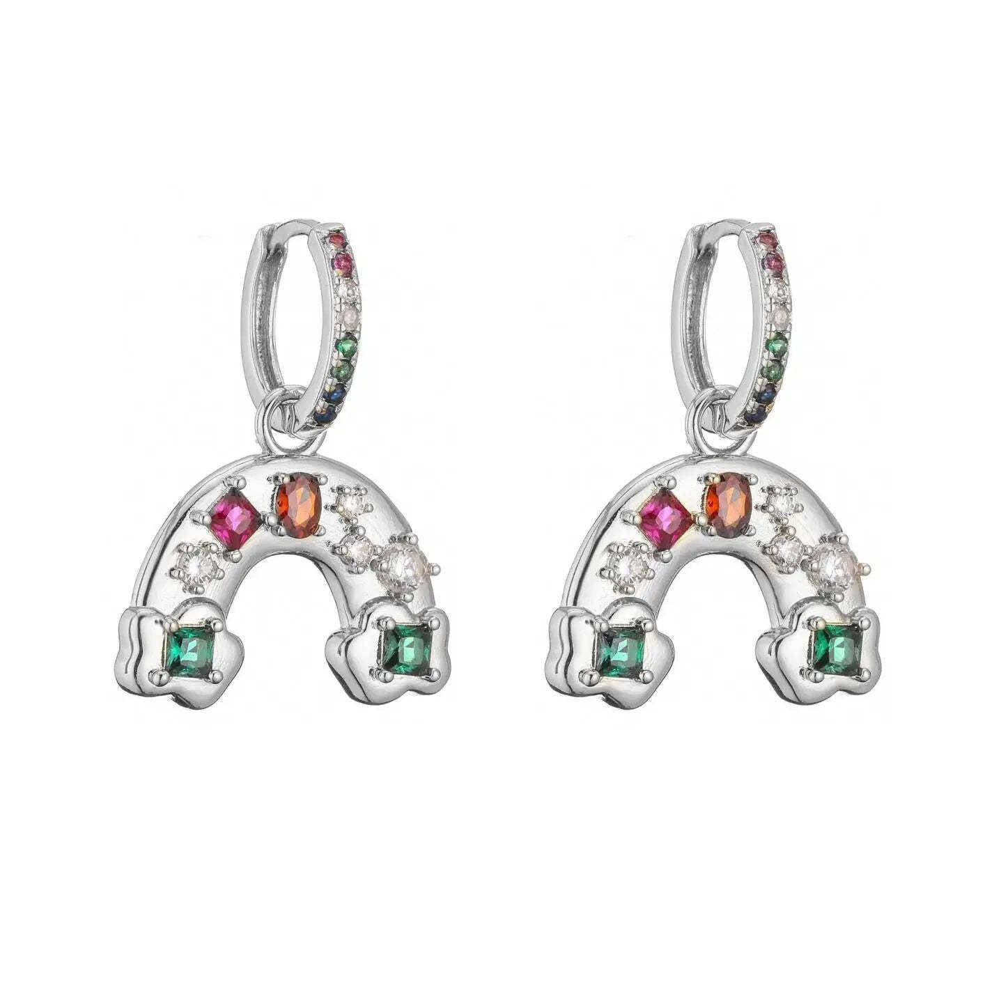 Rainbow Bridge Dazzling Moissanite Diamonds Pendant Luxury 18k White/Vermeil Gold Plated Necklace | Mix Mix Style