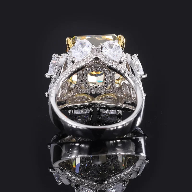 Elegant Green Blue Cushion Cut Moissanite Diamonds ct 18k White Gold Luxury Engagement Ring-Mix MIx Style