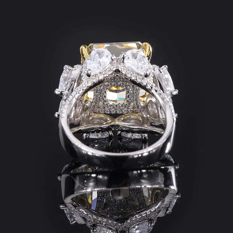 Elegant Green Blue Cushion Cut Moissanite Diamonds ct 18k White Gold Luxury Engagement Ring-Mix MIx Style