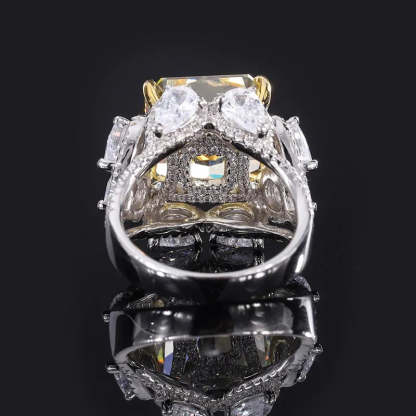 Elegant Green Blue Cushion Cut Moissanite Diamonds ct 18k White Gold Luxury Engagement Ring-Mix MIx Style
