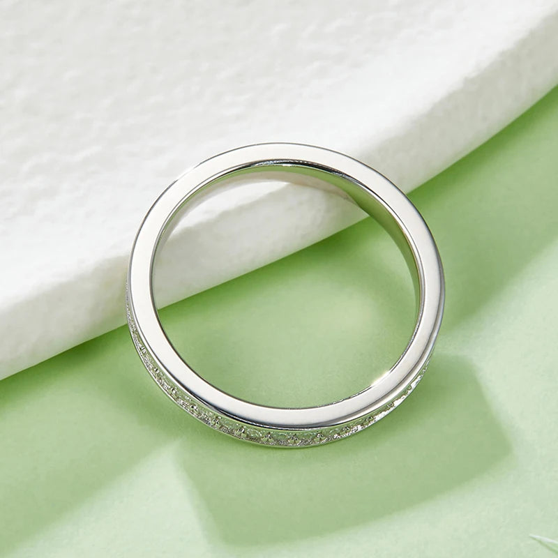 Moissanite 0.57CT Diamond 18K White Gold Plated Eternity Band Ring | Mix Mix Style [Hot Seller]-Mix MIx Style