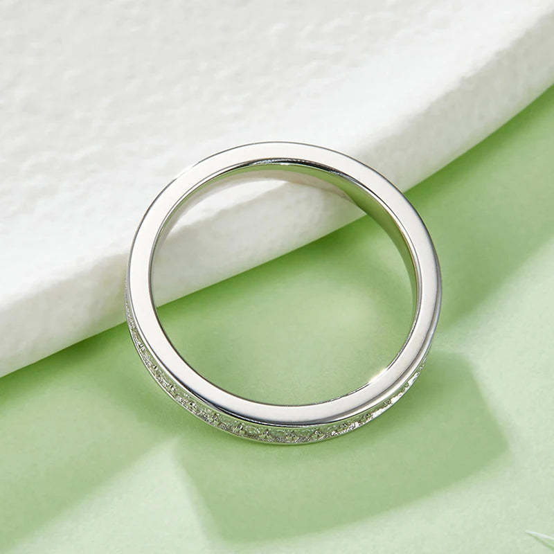 Moissanite 0.57CT Diamond 18K White Gold Plated Eternity Band Ring | Mix Mix Style [Hot Seller]-Mix MIx Style