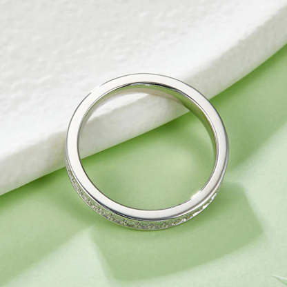 Moissanite 0.57CT Diamond 18K White Gold Plated Eternity Band Ring | Mix Mix Style [Hot Seller]-Mix MIx Style