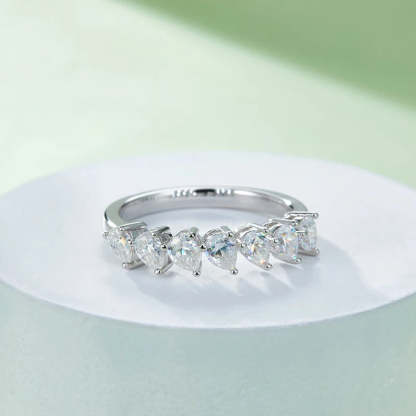 Diamond 2.1CT Moissanite Pear 18k White Gold Plated Engagement Ring | Mix Mix Style [Hot Seller]-Mix MIx Style