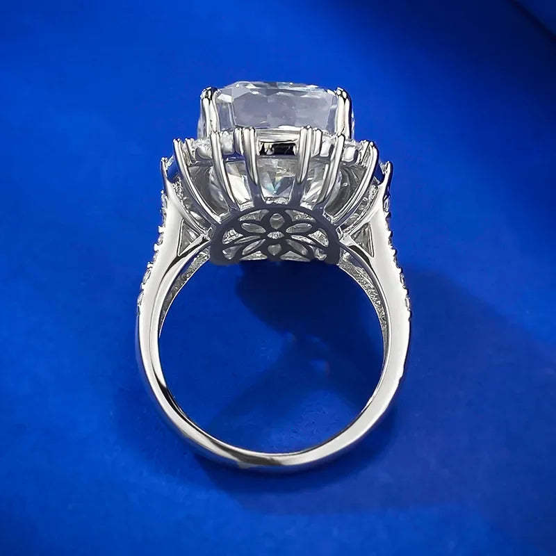 White Luxury Radiant Cut Moissanite Diamond 18k White Gold Wedding Engagement Ring-Mix MIx Style