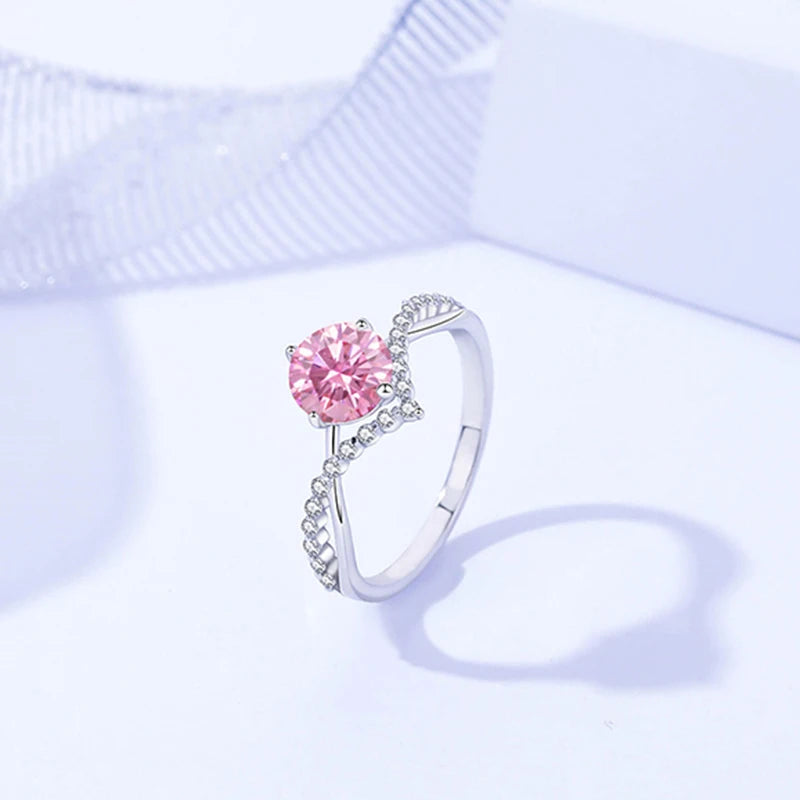 18k White Gold Plated Diamond 1.0CT Round Moissanite Ring | Mix Mix Style [Hot Seller]-Mix MIx Style