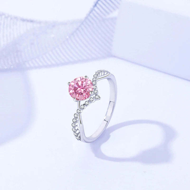 18k White Gold Plated Diamond 1.0CT Round Moissanite Ring | Mix Mix Style [Hot Seller]-Mix MIx Style