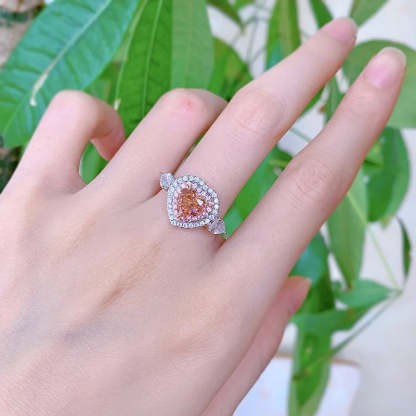 Heart Queen Diamond Ring  Pink Moissanite Diamond Ring Wedding Rings Bridal Engagement Jewelry Mix Mix Style [Hot Seller]-Mix MIx Style