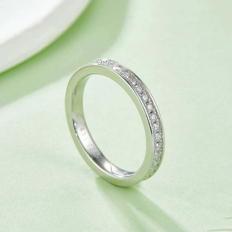 Moissanite 0.57CT Diamond 18K White Gold Plated Eternity Band Ring | Mix Mix Style [Hot Seller]-Mix MIx Style
