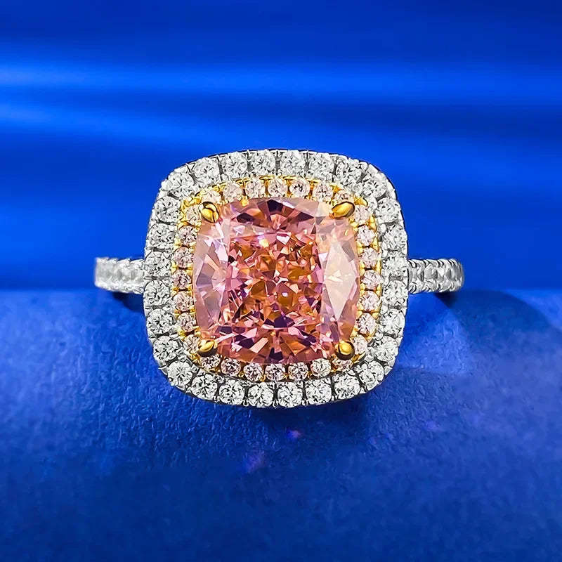 Romantic Pink Moissanite Diamond Ring Wedding Rings Bridal Engagement Jewelry Mix Mix Style [Hot Seller]-Mix MIx Style