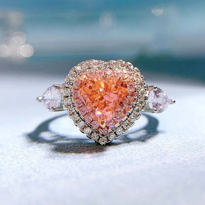 Heart Queen Diamond Ring  Pink Moissanite Diamond Ring Wedding Rings Bridal Engagement Jewelry Mix Mix Style [Hot Seller]-Mix MIx Style