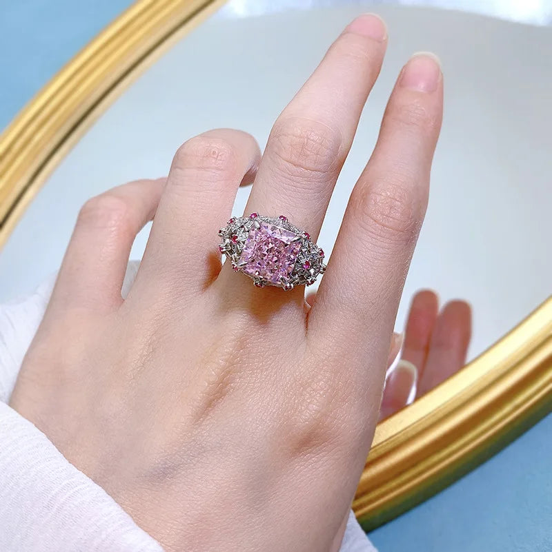 Pink Moissanite Pink Diamond  Ring Wedding Rings Bridal Engagement Jewelry Mix Mix Style [Hot Seller]-Mix MIx Style