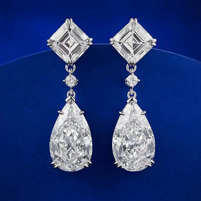 Water Drop 10ct  Moissanite Diamond Dangle Earring 100% Real 925 Sterling Silver Wedding Drop Earrings for Women Bridal Jewelry-Mix MIx Style