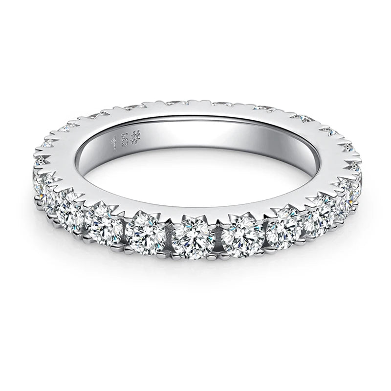 Eternity Band Diamond 2.3CT Moissanite 18k White Gold Plated Ring | Mix Mix Style [Hot Seller]-Mix MIx Style