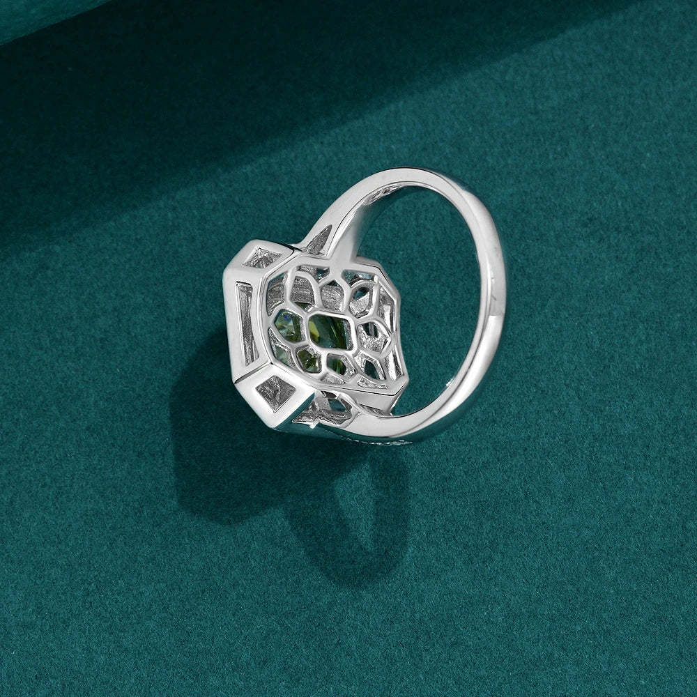 Yellow Ice Radiant Cut Moissanite Diamond 4ct 18k White Gold Wedding Engagement Fine Ring | Mix Mix Style-Mix MIx Style