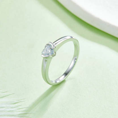 Diamond 0.5CT Moissanite Heart Cut 18k White Gold Plated Ring | Mix Mix Style [Hot Seller]-Mix MIx Style