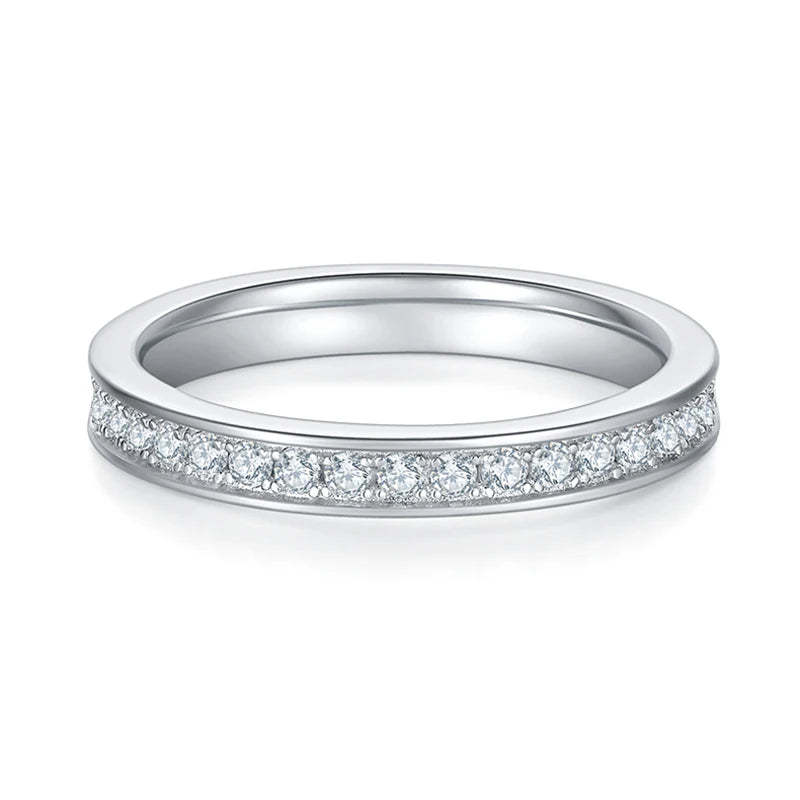 Moissanite 0.57CT Diamond 18K White Gold Plated Eternity Band Ring | Mix Mix Style [Hot Seller]-Mix MIx Style