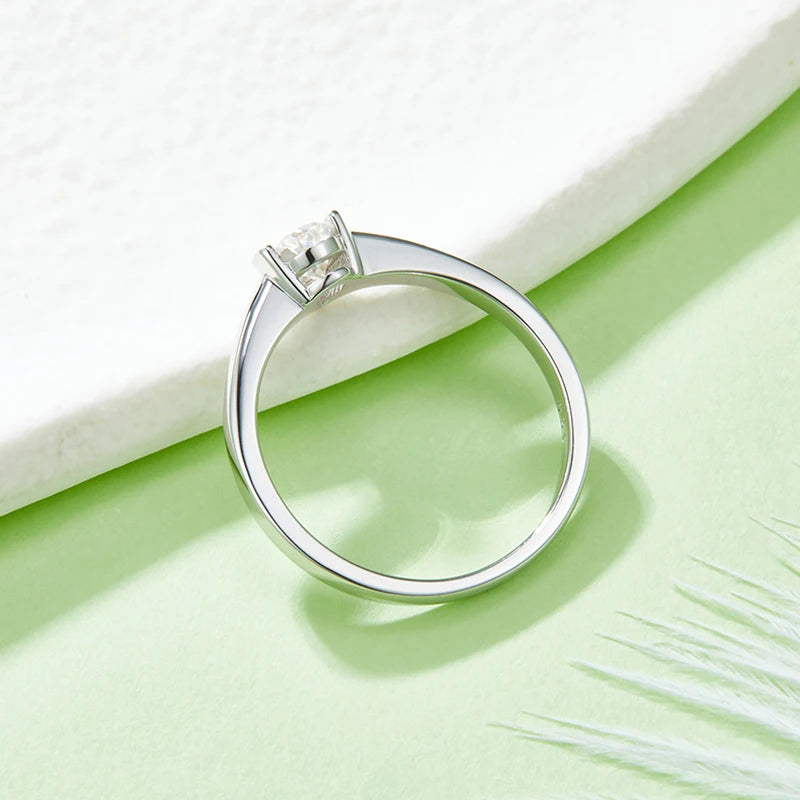 Solitaire Diamond 0.5CT Pear Moissanite 18k White Gold Plated Ring | Mix Mix Style [Hot Seller]-Mix MIx Style