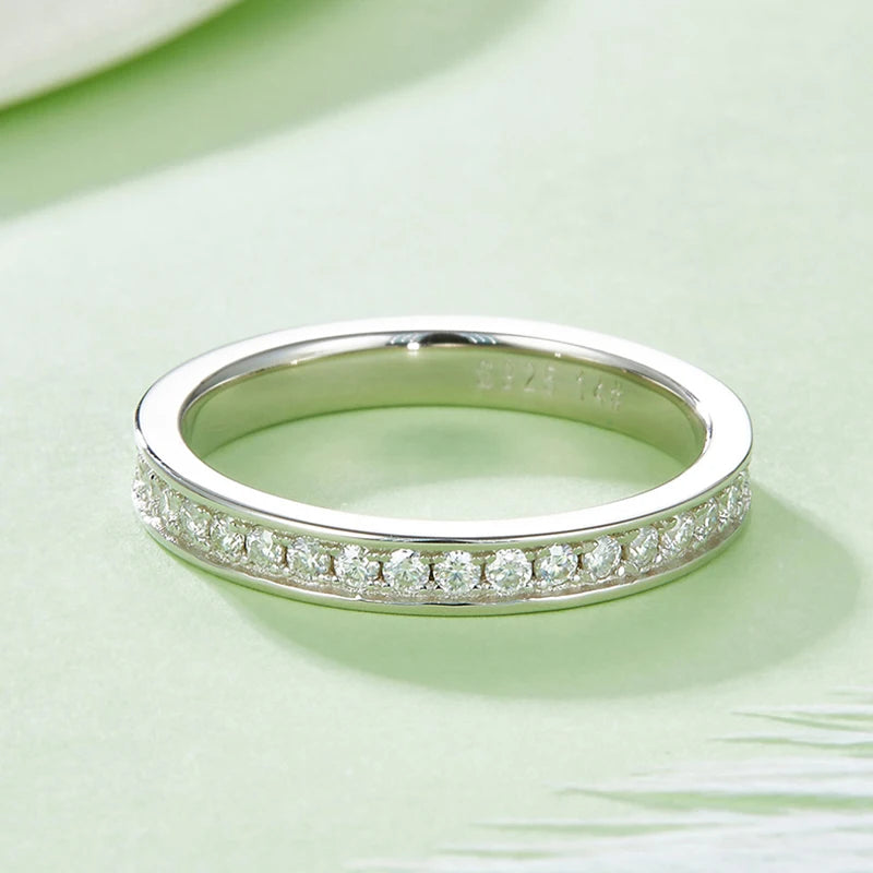 Moissanite 0.57CT Diamond 18K White Gold Plated Eternity Band Ring | Mix Mix Style [Hot Seller]-Mix MIx Style