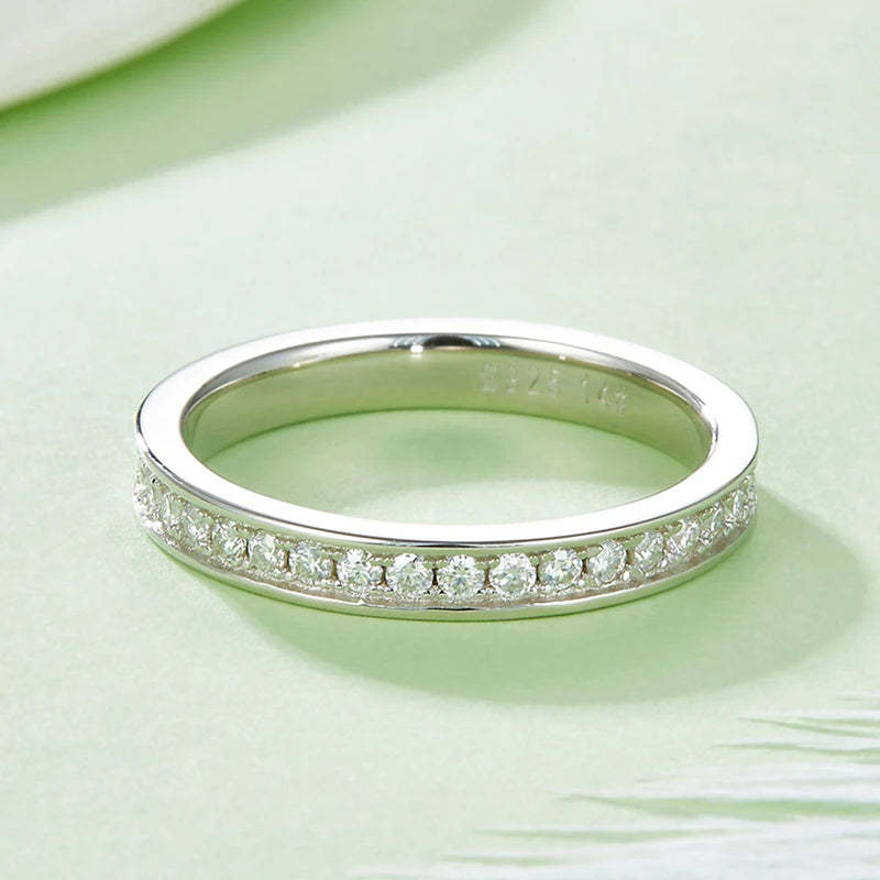 Moissanite 0.57CT Diamond 18K White Gold Plated Eternity Band Ring | Mix Mix Style [Hot Seller]-Mix MIx Style