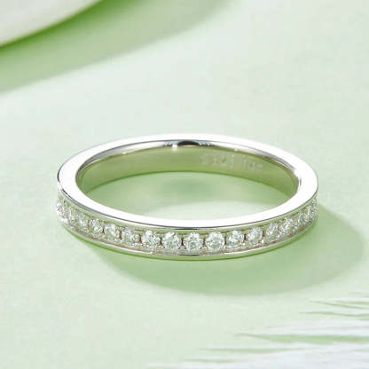 Moissanite 0.57CT Diamond 18K White Gold Plated Eternity Band Ring | Mix Mix Style [Hot Seller]-Mix MIx Style